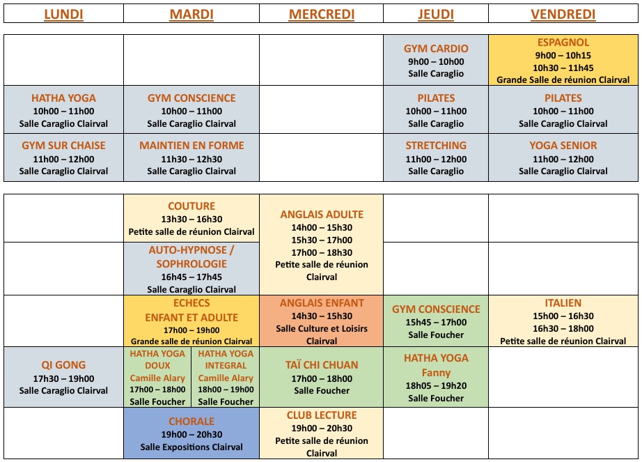 Planning activités 26-27